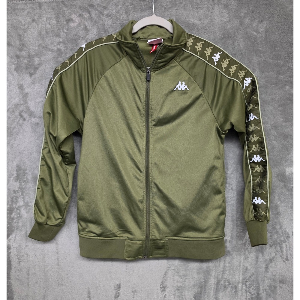 Kappa Banda Dullo Track Jacket Olive Green Men's Small Full Zip Logo Tape Urban